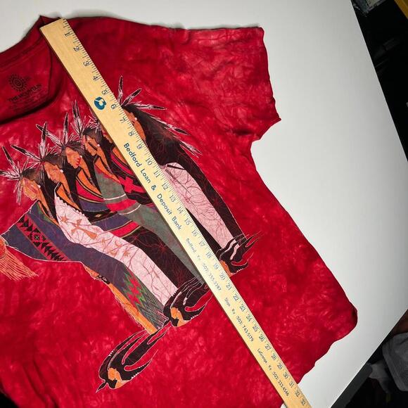The Mountain Native American Graphic T-Shirt 2XL Red Tie Dye Southwest Art USA - Picture 2 of 8